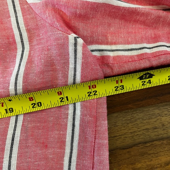 Finley Womens Shirt XL Red White Stripped Button Up Made in USA - Picture 8 of 8